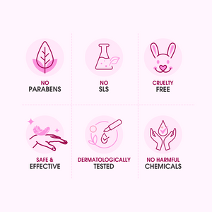 PARABENS
SAFE &
EFFECTIVE
o
DERMATOLOGICALLY
TESTED
CRUELTY
FREE
NO HARMFUL
CHEMICALS