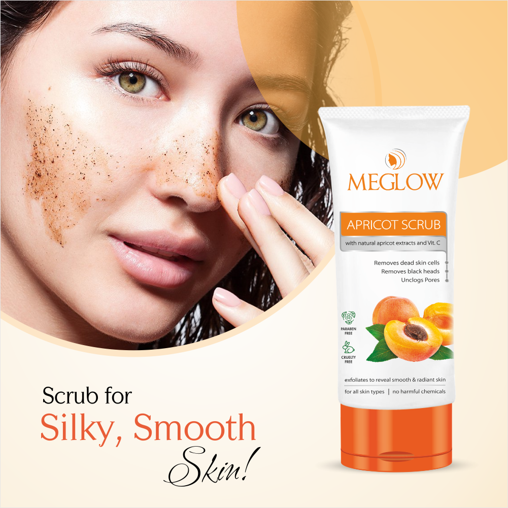 Meglow Apricot Scrub 70g scrub for silky smooth