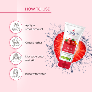 Meglow Fruit Face Wash 70g how to use
