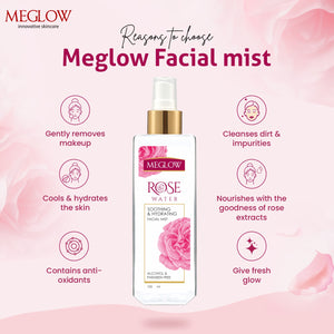Meglow Facial mist rose water