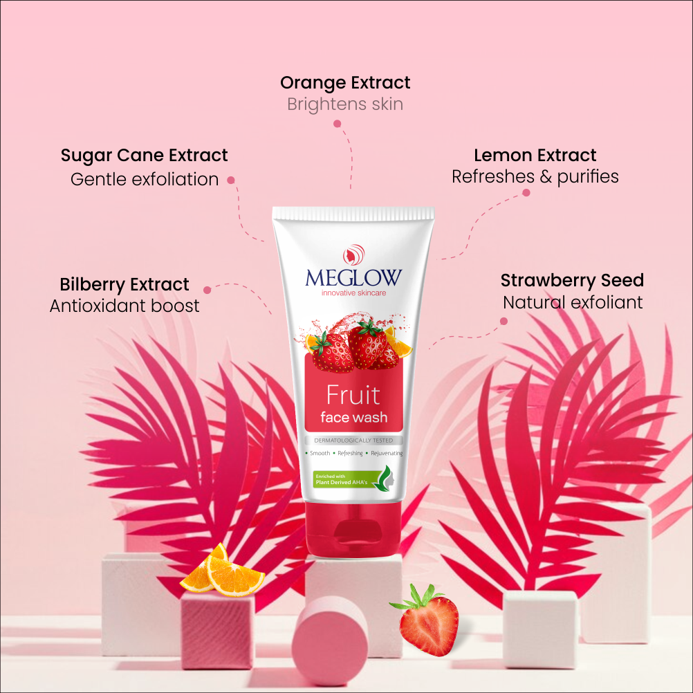 Meglow Fruit Face Wash 70g Sugar Cane 