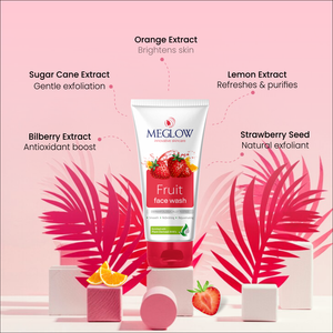Meglow Fruit Face Wash 70g Sugar Cane 